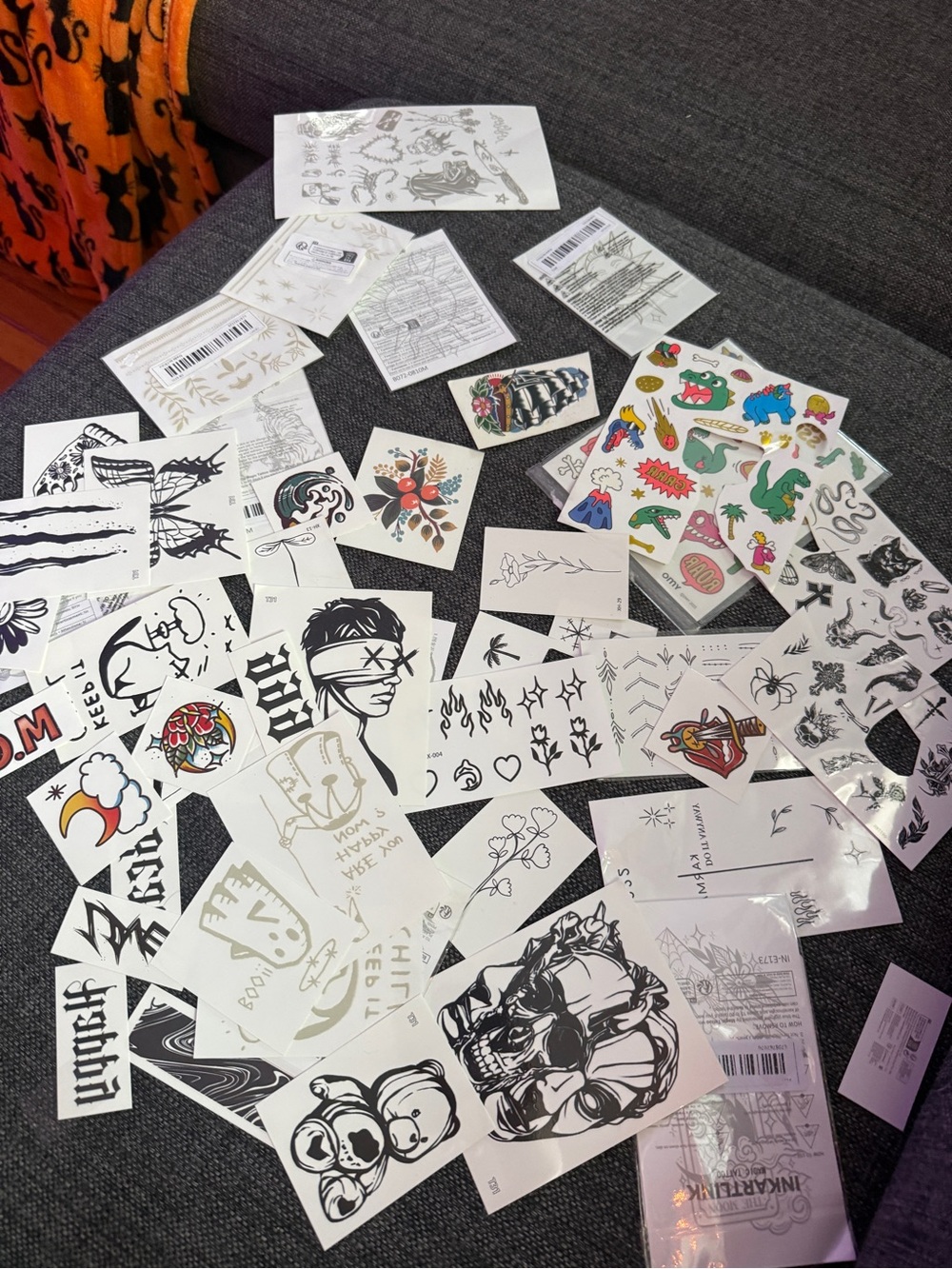 Temporary Tattoo Sheet Pack - Black & Color Designs